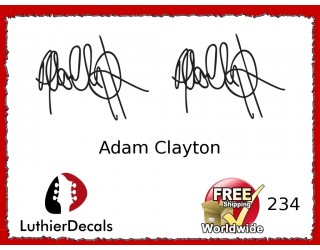 Adam Clayton Guitar Decal Signature 234